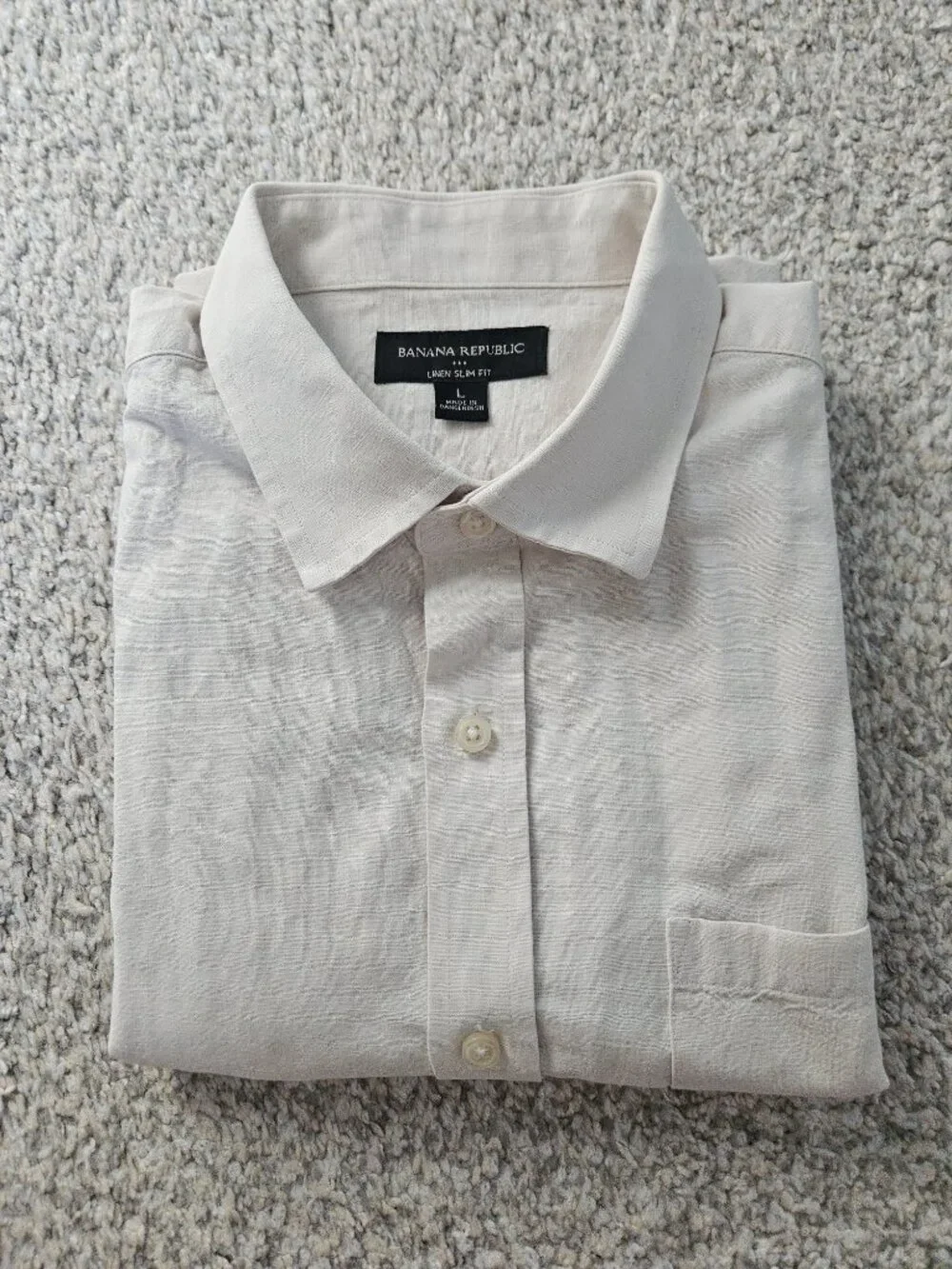 Banana Republic Slim-Fit Linen Blend Shirt in White, Men’s Size Large